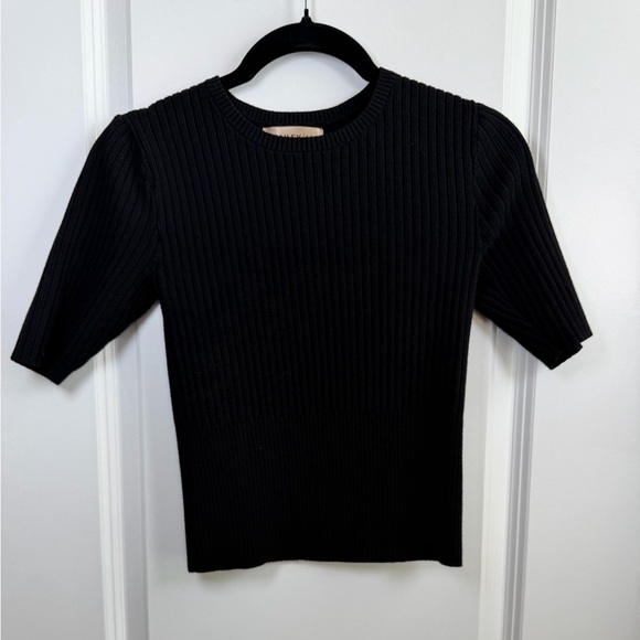 Bailey 44 Tops - Bailey 44 Black Ribbed Short Sleeve Top